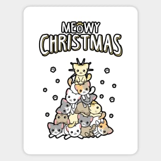 Meowy Christmas Magnet